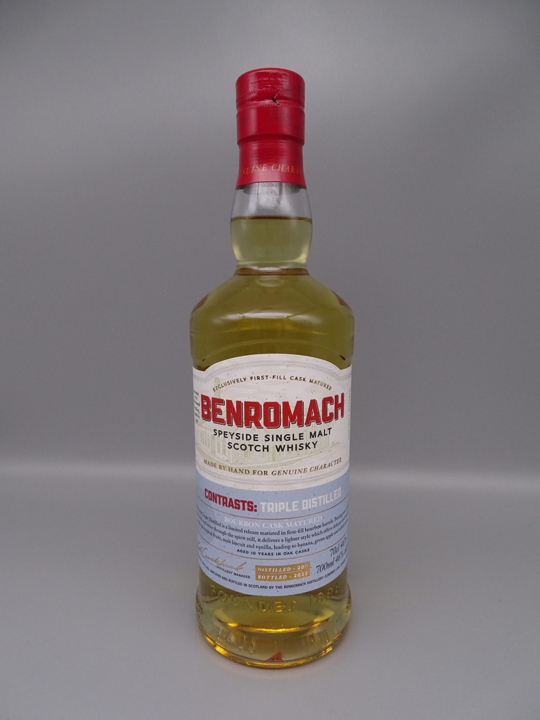 Benromach 2011/2022 10yo Contrasts: Triple Distilled 1st Fill Bourbon Barrels 46%