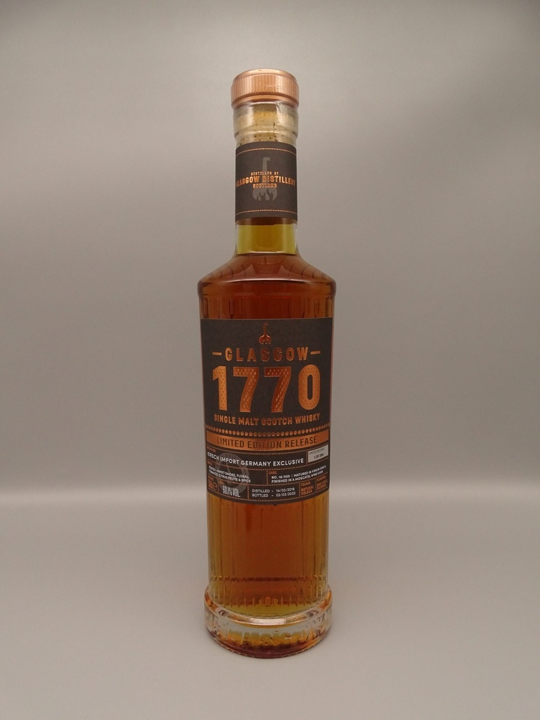Glasgow 1770 Distillery 2018/2022 3yo Moscatel Single Cask for Kirsch 60,1%