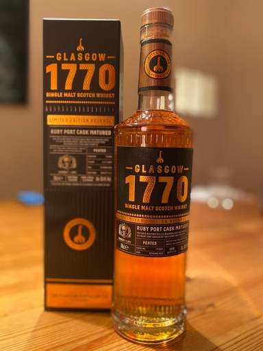 [P0005654] Glasgow 1770 Distillery Peated 2017/2025 4y 1st Fill Bourbon, 4y Ruby Port HH 17/802 "WFL 10th Anniversary" 58,4%